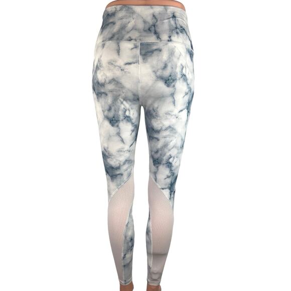 Varley Performance First Windsor White Blue Marble Print Mesh Insert Leggings S - Picture 3 of 5